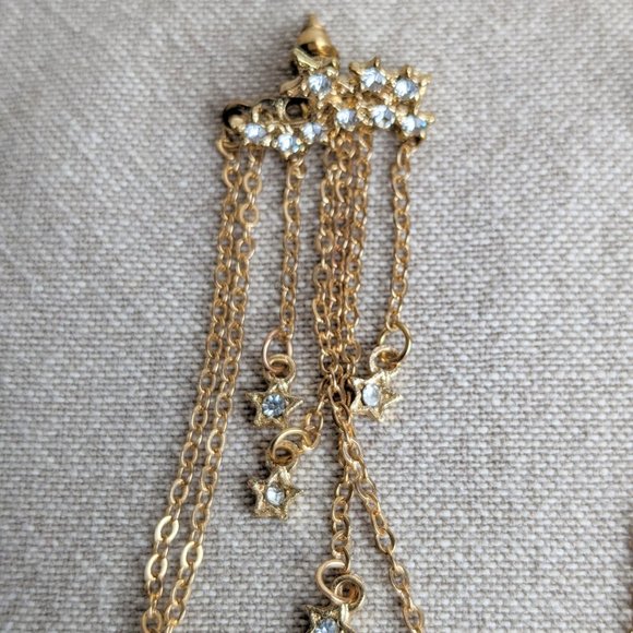 Celestial Golden Dangly Ear Jacket Earrings - Picture 11 of 16